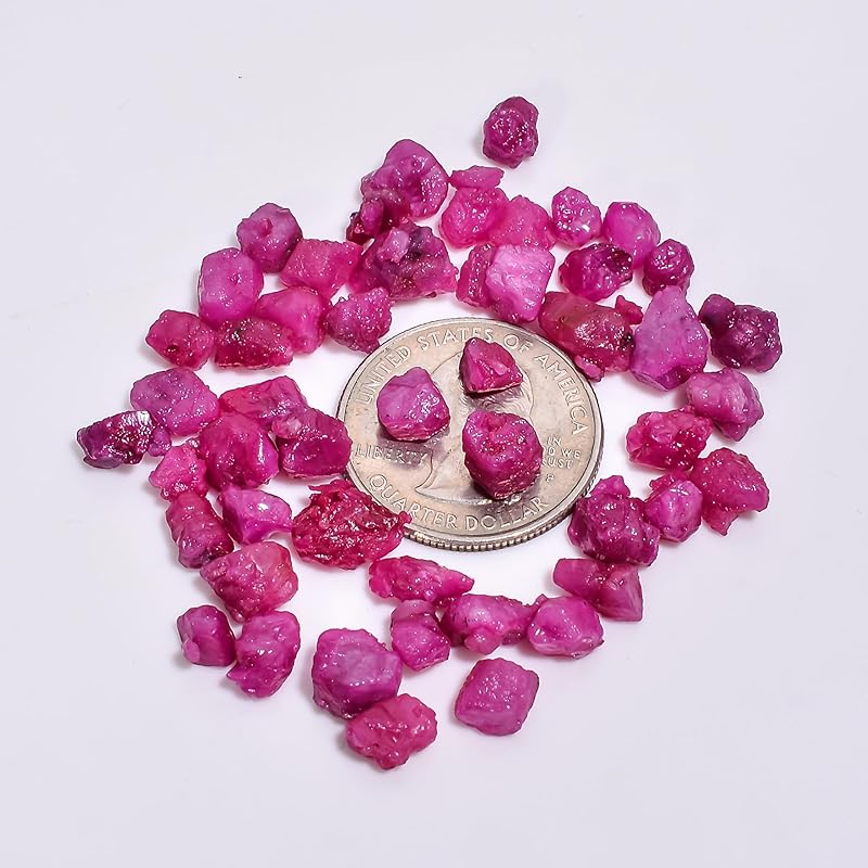 50 carats Raw Fine Pink Ruby Rough Gemstone, Natural Crystals, Healing Stones, Wholesale Lot, Jewelry Making Supply, Stone, Strength Stone