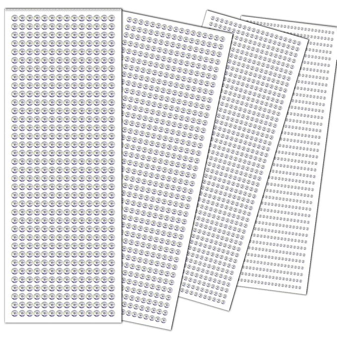 Face Gems Eye Jewels Rhinestones Crystals Stickers 3/4/5/6mm with Rhinestones Stickers for Face, Stick on Body Jewels Makeup Glue for Face Eye Hair Nails Make up and Craft Decor 3090PCS