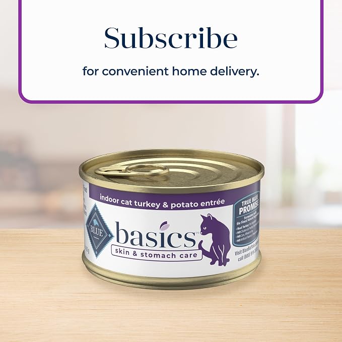 Blue Buffalo Basics Turkey Adult Grain-Free Wet Cat Food, 3 oz, 24 ct | Real Turkey #1 Ingredient, Limited Ingredient Diet, Promotes Gentle Digestion, Nourishes Skin & Coat