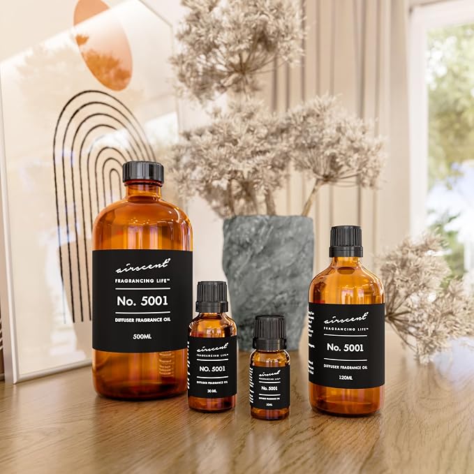 AirScent Bac. Rouge Inspired Diffuser Oil No. 5001 - Perfume Dupe - 30 mL | Premium Fragrance Oil for Ultrasonic and Waterless Diffusers and Crafting - 1 fl oz Glass Dropper Bottle
