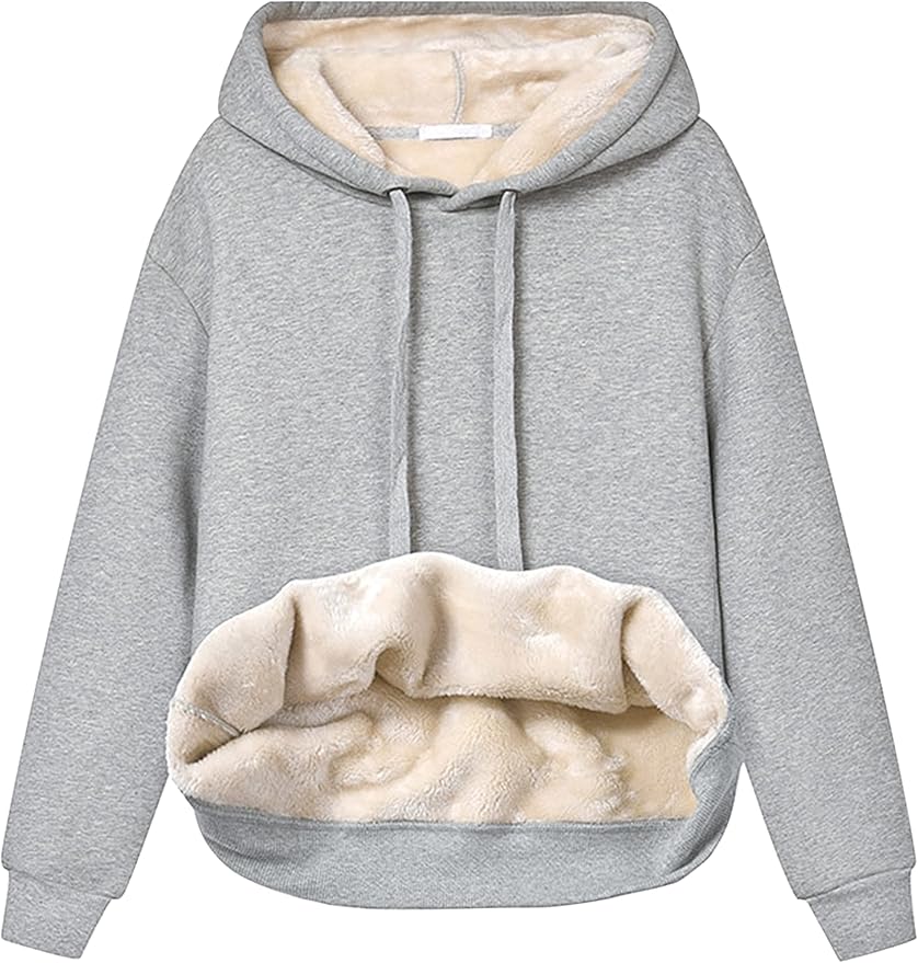 Yeokou Women's Winter Hoodies Pullover Sherpa Fleece Warm Heavyweight Sweatshirt