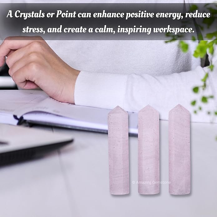 Amazing Gemstone Crystal Points Bulk Healing Crystals & Stones - Premium Single Terminated Healing Wand Point Bulk Crystals for Crafts, Crystal Grid, DIY Work