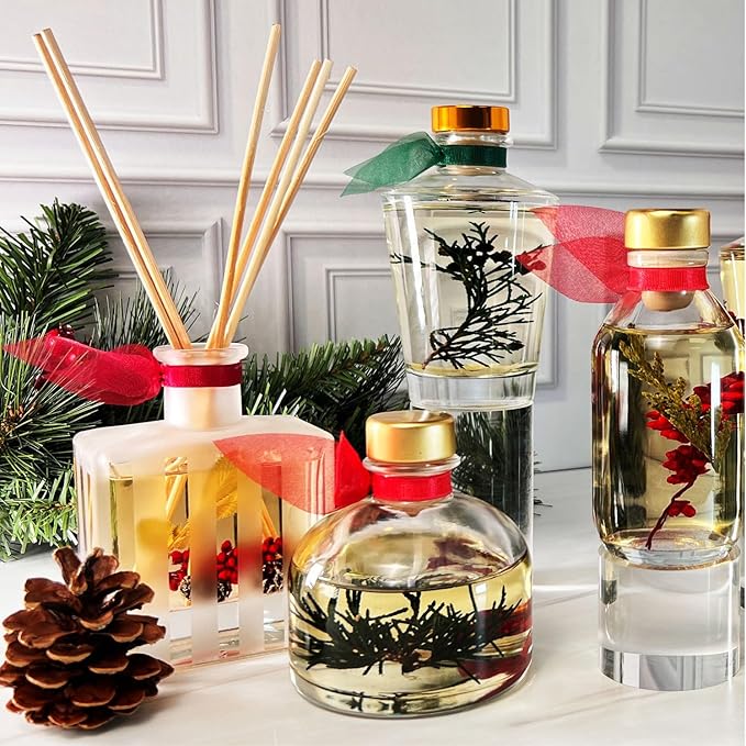 Reed Diffuser Set, Sea Salt Scented Oil Diffuser with Sticks, Home Fragrance Accessories for Bathroom Shelf Decor, Aroma Diffusers for Home or Office Desk, USA Made