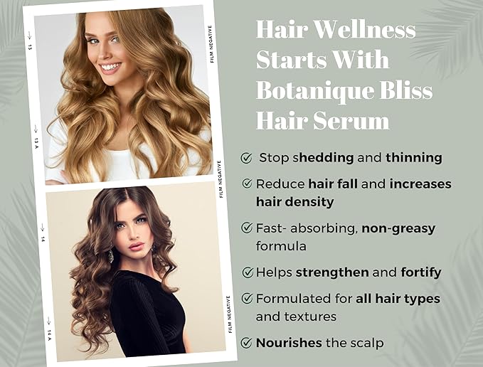 Hair Growth Serum For Men & Women - Advanced Formula for Fuller, Healthier Hair, Nourish Scalp - 5% Minoxidil, Biotin, ProVitamin B5 - Plant-Powered, Vegan - 1 Fl Oz
