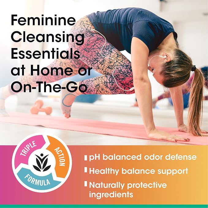 vH essentials Feminine Cleansing Wipes 32 ct. pH Balanced, Prebiotics, Tea Tree & Aloe, Soothing Witch Hazel, Odor-Blocking Formula, Vaginal and Perianal Care, Paraben, Alcohol, and Fragrance-Free