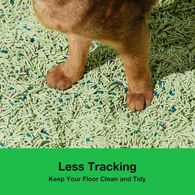 VETRESKA Tofu Cat Litter, Odor Control, Greentea 5.5lb×2bags | Natural Kitty Litter Strong Clumping Flushable Cat Litter Pellet Ultra Absorbent,Dust-Free,Low Tracking Deodorant Tofu Litter
