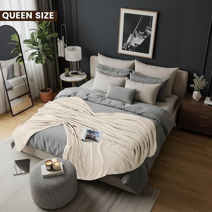 Utopia Bedding Cotton Blend Khaki Waffle Blanket Queen - 90x90 Inches | Lightweight, Skin Friendly, Breathable, All Season, Luxury, Bed, Couch, Sofa