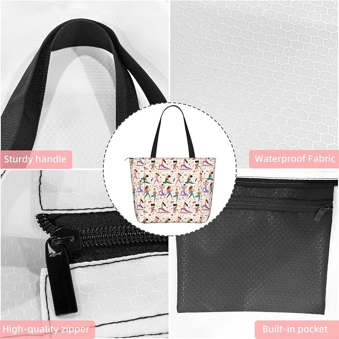 Christian Cross Jesus God Yoga Mat Bag for Women with Mats Bags Carrier Carryall Canvas Tote with Zipper Pocket, Polyester Gym Bag for Yoga Pilates Beach Travel Fitness Workout Gifts for Yoga Lovers