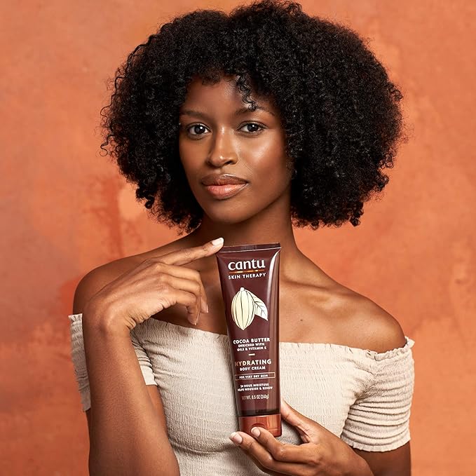 Cantu Therapy Cocoa Butter Hydrating Body Cream for very Dry Skin, 8.5 Oz