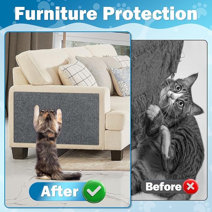 ENONCI 23.6x15.8 Cat Scratcher Mat, Self-Adhesive Cat Scratch Furniture Protector
