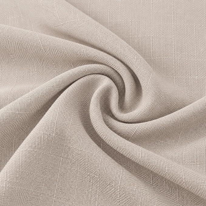 Meekio Set of 2 Soft Beige Throw Pillow Covers 18x18, Modern Farmhouse Linen Blend Decorative Pillow Covers for Couch Sofa Bed, Neutral Home Decor