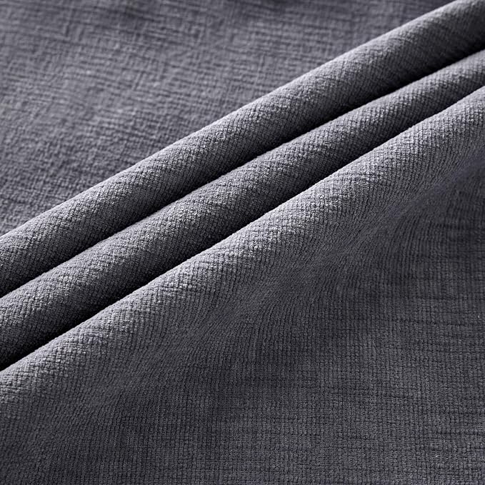 MIULEE Grey Chenille Couch Throw Pillow Covers, 20x20 | Set of 2, Soft Farmhouse Modern Home Decor, Decorative Pillowcases for Sofa Living Room Bed