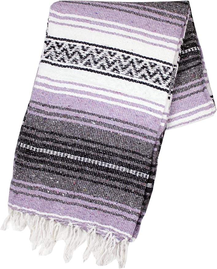 Canyon Creek Authentic Mexican Yoga Falsa Blanket (Light Purple)