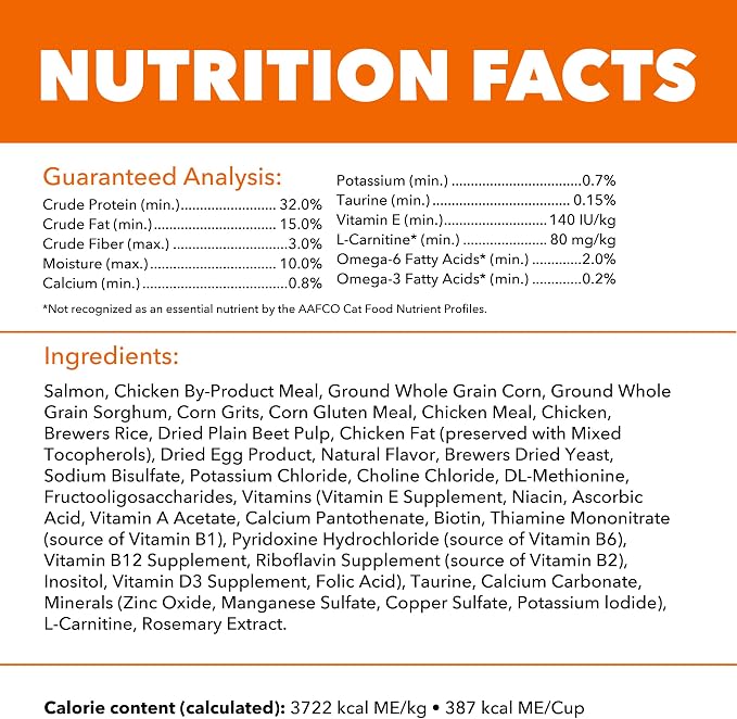 IAMS Proactive Health Healthy Adult Dry Cat Food, Salmon, 3.5 lb | Veterinarian-recommended, real salmon #1 ingredient, supports muscle, heart, digestion, skin & teeth