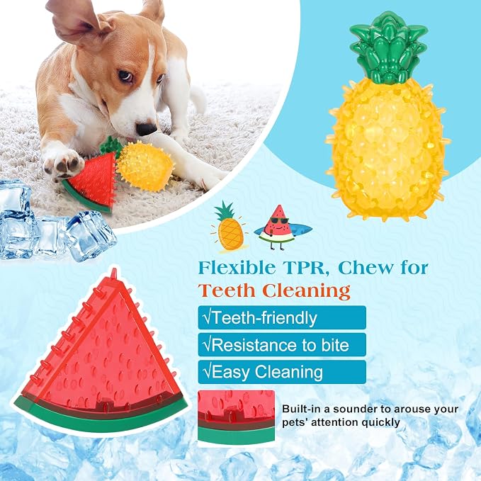 Pawaboo Pet Teether Cooling Chew Toys, Freezable Teething Toy for Puppies