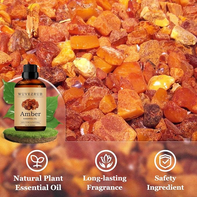 Amber Essential Oils 60ML, Pure Amber Essential Oil for Aromatherapy Diffuser - 2 Fl Oz
