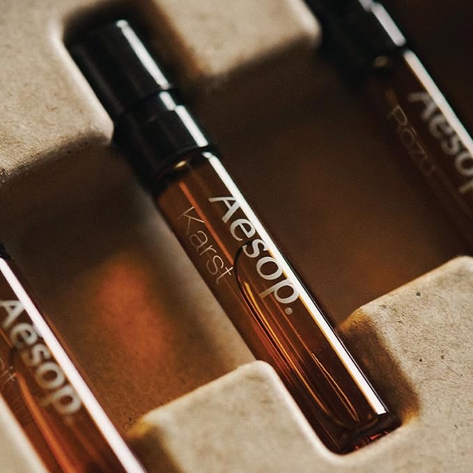 Aesop Fragrance Anthology Volume I | Discovery Set of Eau de Parfums | Featuring Fresh, Woody, Floral, and Spicy Scents | Pack of 6 | 2ml each