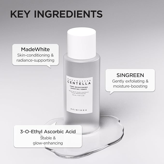 SKIN1004 Tone Balancing Boosting Toner, Korean Face Toner for Dark Spot, Centella Toner with Niacinamide & MadeWhite, Gentle Exfoliating, Radiant Skin, Daily Korean Skin Care, 7.10 fl.oz / 210ml