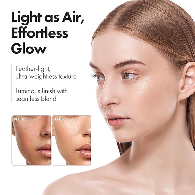 Blanc Cover Skin Foundation - K-Beauty Skincare Liquid Foundation Makeup with Panax Ginseng, Niacinamide & Collagen - Lightweight, Buildable 24HR Hydrating Wear 1.01 Fl Oz (#220)