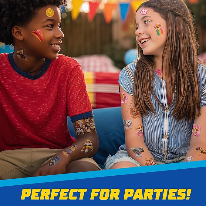 Paw Patrol 200 Count Temporary Tattoos for Kids | Paw Patrol Variety Pack Temporary Tattoos for Kids. Birthday Party Supplies and Party Favors Kit.