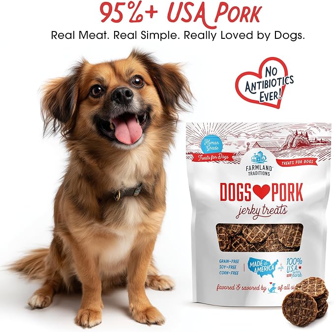 Farmland Traditions New Filler Free Dogs Love Pork Premium Jerky Treats for Dogs 2.5 Pound (Pack of 1).