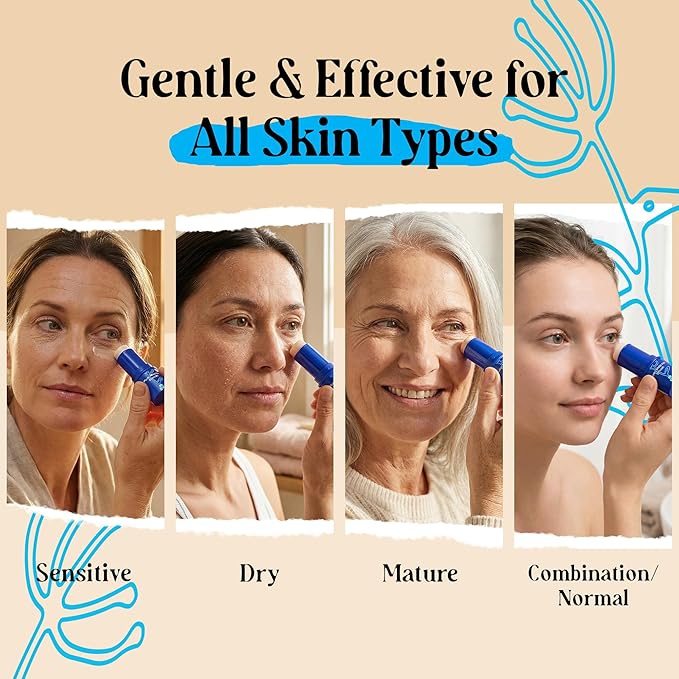 2 Pk 20g Under Eye Balm Stick Hydrating | 0.7 Oz Moisturizing Under Eye Brightener Stick w/Retinol, Aloe Vera, Vit E | Plumps, Hydrates & Reduces Dark Circles & Puffiness | Korean Skincare Inspired