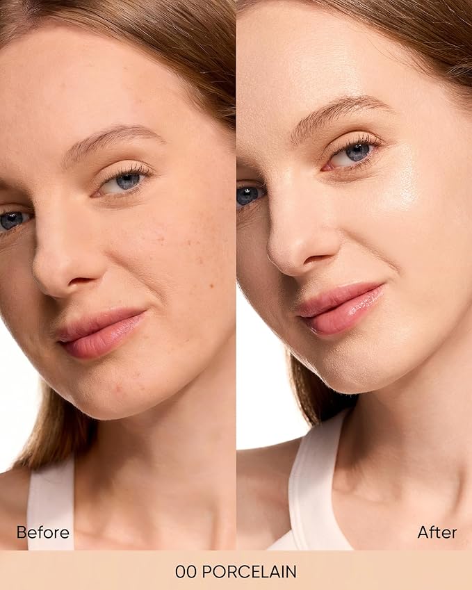 Pink Glow Cushion Foundation #00 Porcelain| Medium Coverage, Natural Dewy Glow Finish, Moisturizing for Dry Skin, Lightweight, Long-Lasting & Oxidation-Resistant