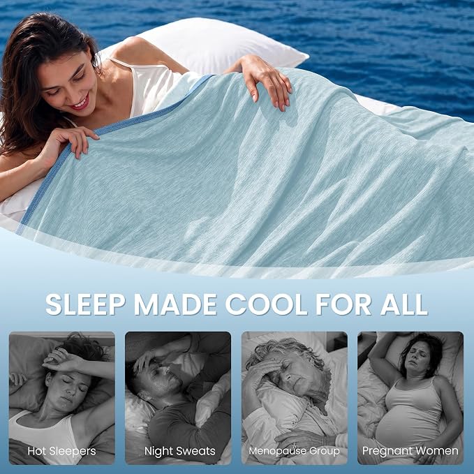 Cooling Blanket King Size 90"x108" for Hot Sleepers Summer Blanket | Absorbs Heat Cold Summer Blanket for Night Sweats & Menopause Q-Max>0.5 Lightweight Breathable Soft Double-Side Cooling
