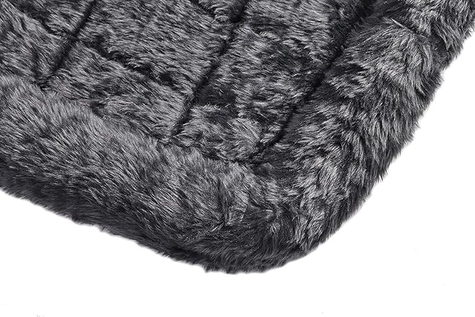 MidWest Homes for Pets QuietTime Dog Bed - Gray Faux Fur Bolster, Ultra-Soft and Machine Washable, Fits 48-Inch Crates and Carriers, for Extra-Large Breed Dogs