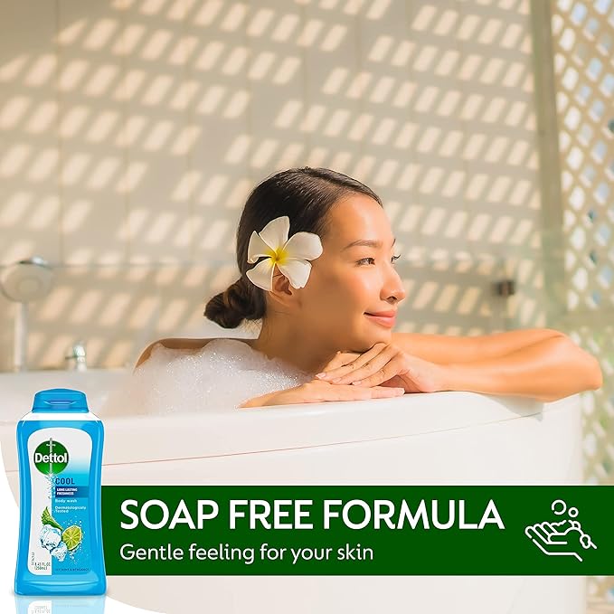 Dettol Cool Body Wash and Shower Gel, Body Wash with Mint and Bergamot, 8.45 Fl Oz (Pack of 1)