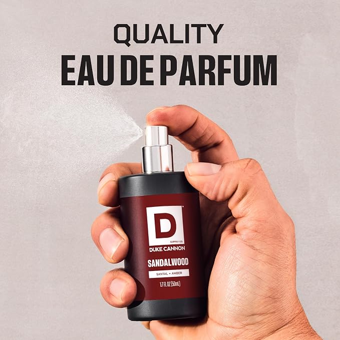 Duke Cannon Proper Cologne for Men, Sandalwood (Santal + Amber), Long-Lasting Eau de Parfum, 1.7 fl oz (Pack of 2)
