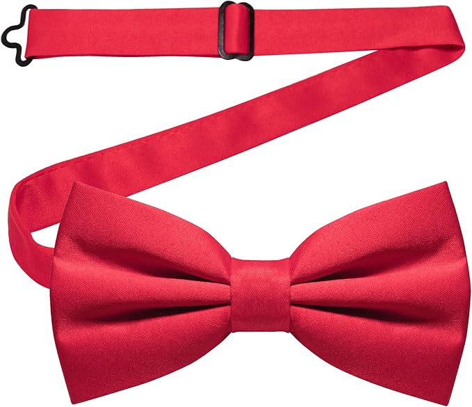JEMYGINS Solid Color Pre-tied Bow Tie Adjustable Bowtie for Men