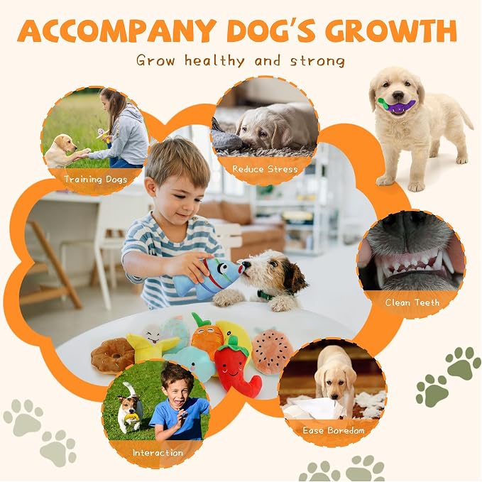 20-Pack Plush Squeaky Dog Toys for Small Dogs