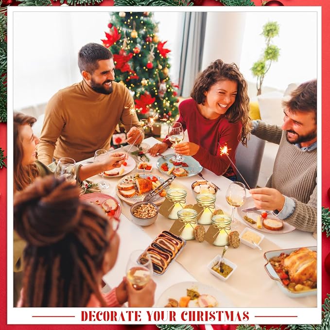 MTLEE 24 Pcs Christmas Jar Candles Scented Holiday Candle Gifts Natural Wax Jar with DIY Tag Cards for Xmas Gift Party Favors Home Decor, Scents of Christmas Tree/Cookies/EVE/Spice