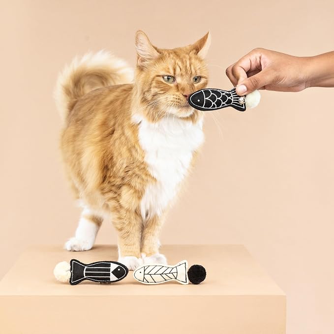 Fringe Studio, Off THE Scales Durable Cotton Canvas Cat Toy, 3PCS Set, PetShop Collection (904028)