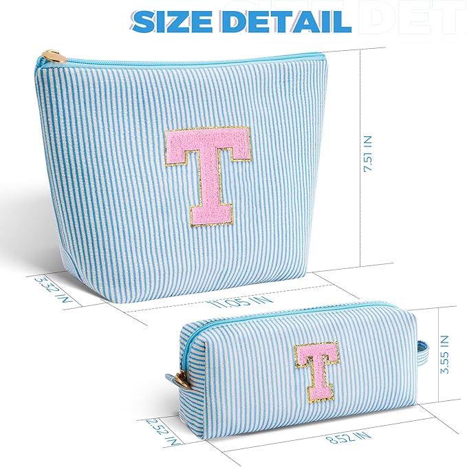 Teacher Appreciation Gifts,Thank You Gifts from Students,Birthday Teacher Retirement Gifts for Women,Teachers Day Gift Ideas,Makeup Bag Set Cosmetic Bag - Blue,T