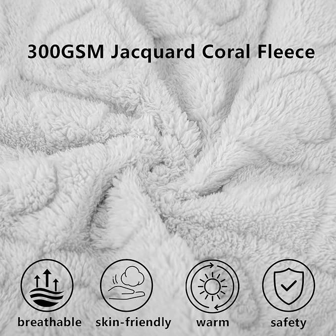 gogobunny Large Pet Blanket for Dogs Cats, Ultra Soft 300GSM Coral Fleece Washable Furniture Protector for Couch Bed Car Seat, Calming Crate Mat Blanket for Large Breeds, Light Grey, 50x60IN
