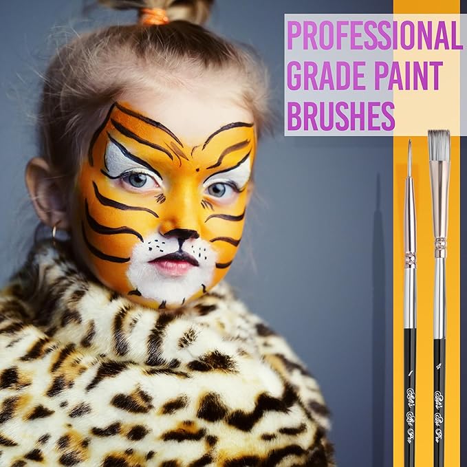 Face Paint Kit for Kids – 58 Washable Pieces, 20 Vibrant Non-Toxic Colors, Includes Brushes, Sponges, Glitter & Stencils – Safe, Hypoallergenic, Perfect for Birthdays, Halloween & Parties