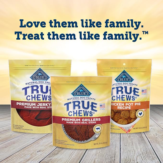 Blue Buffalo True Chews Premium Grillers Steak Dog Treats, 20 oz | Real Beef First, Charred Grilled Texture, No Chicken By-Product, Corn, Wheat, or Soy