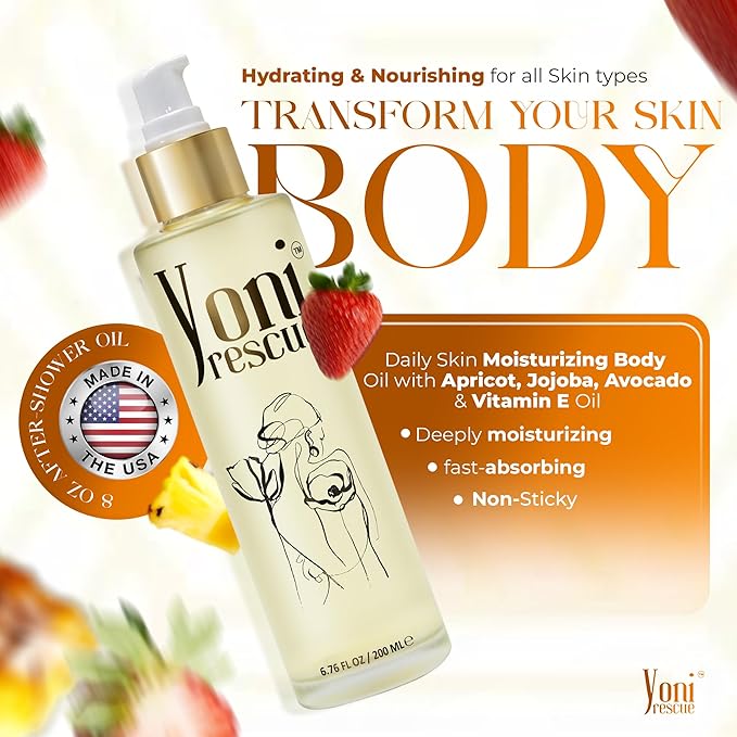 Vanilla Body Oil | Daily Skin Moisturizer with Apricot, Jojoba, Avocado & Vitamin E Oil | Hydrating & Nourishing | dry body oil for all Skin types | Anti-Aging | 6.76 oz