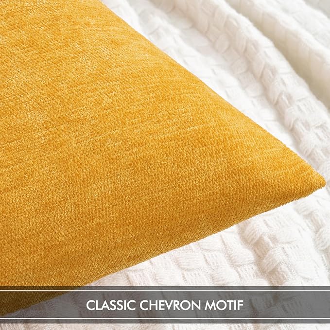 MIULEE Pack of 2 Goose Yellow Decorative Pillow Covers 18x18 Inch | Soft Chenille Couch Throw Pillows Farmhouse Cushion Covers for Home Decor Sofa Bedroom Living Room