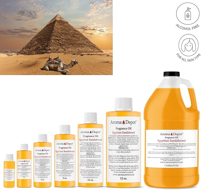 Egyptian Sandalwood 1 oz. Fragrance Oil I Perfume I Skin Oil I Scented Oil. DIY Projects Such as Candles, Bath Bombs, Body Butters, Creams & Lotions. Works for Diffusers, Burners, or Warmers.
