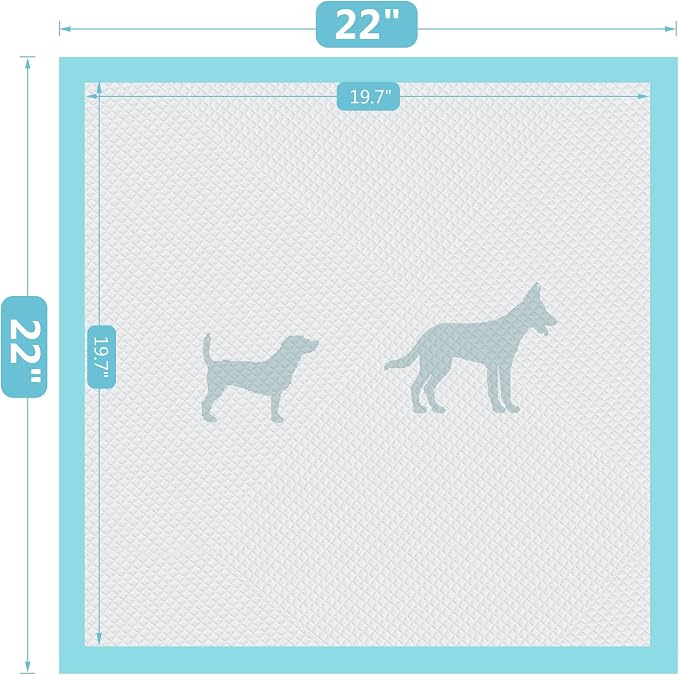 BESTLE Pet Training and Puppy Pads Pee Pads for Dogs 22"x22" Super Absorbent & Leak-Proof (Pack of 2)