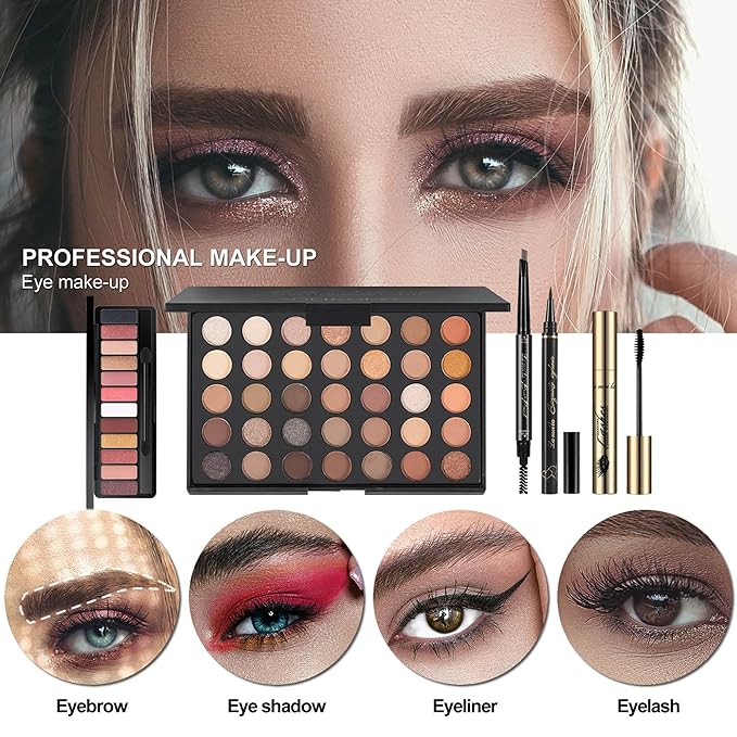 MISS ROSE M All In One Full Makeup Kit for Women, Multipurpose Makeup Sets, Beginners and Professionals Alike, Easy to Carry(Pink)