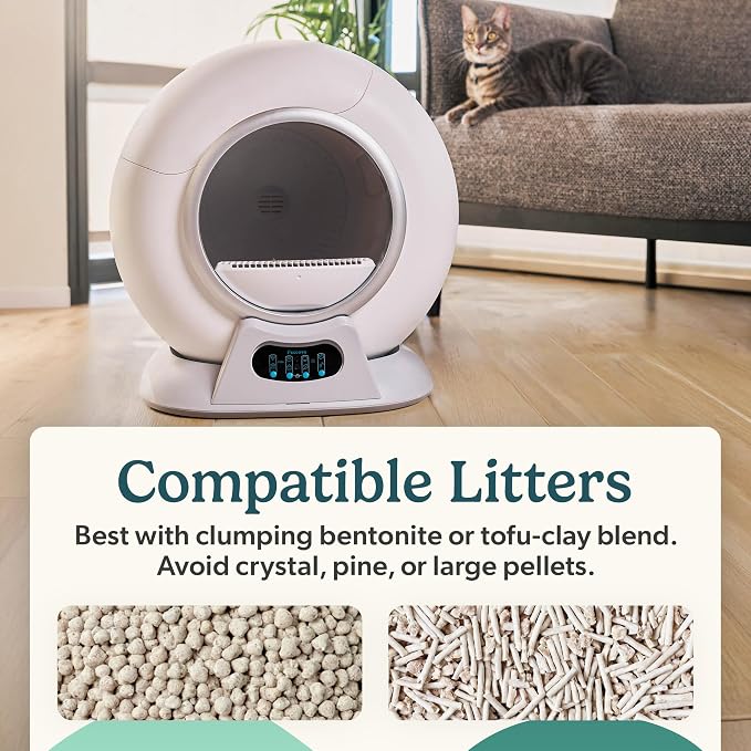 Petcove PurrTek Automatic Litter Box Self Cleaning 5GHz Wi-Fi, Odor Control | Quiet Operation with App Sealed Waste Bin, Advanced Safety Sensors, Auto Smart Self Cleaning Cat Litter Box for Multiple Cats
