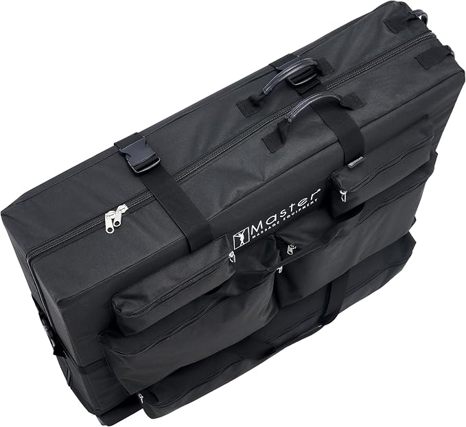 Master Massage Luggage Style Wheeled Massage Table Carrying Case 27” to 32” Width Folding Massage Table- Black