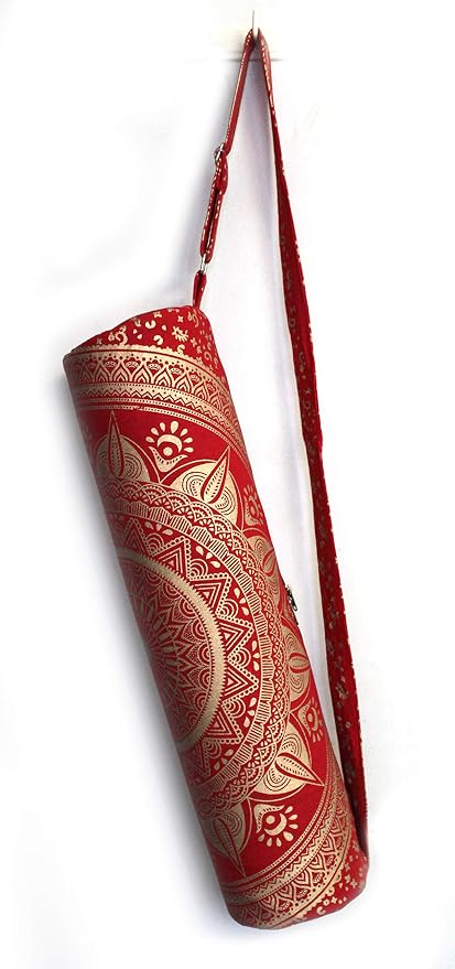 ICC Black Gold Mandala Full-Zip Exercise Yoga Mat Carry Bag Gym Beach Pilates Carrier Bags Hippie Mandala Indian Cotton Bag