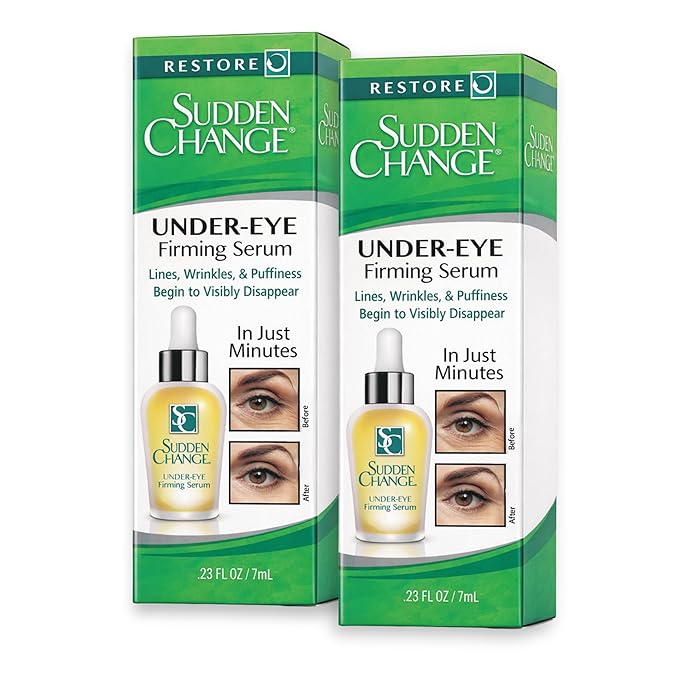 Sudden Change Instant Under-Eye Firming Serum – Fast-Acting Eye Tightening Serum for Under-Eye Bags, Puffiness, Lines & Wrinkles (0.23 oz, Pack of 2)