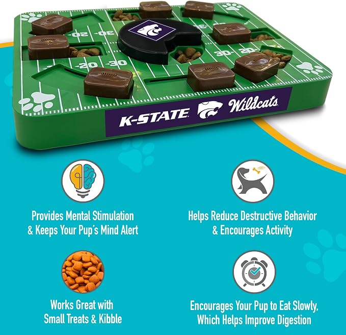 Pets First NCAA Kansas State Wildcats Puzzle Toy, Puzzle Treat Dog Toy, Interactive Dog Treat Toy, Dog Puzzle Feeding Slow Toy
