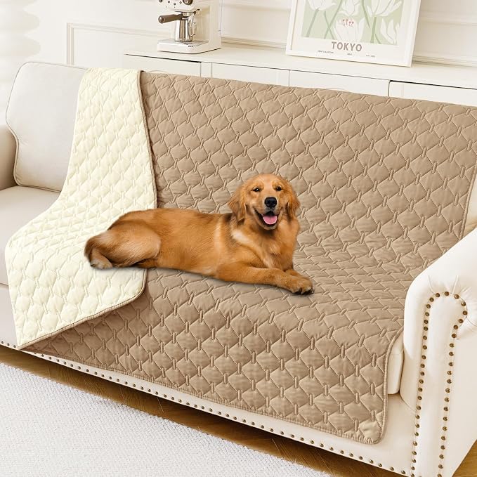 Smiry Waterproof Dog Bed Cover Blanket, Reversible Pet Blanket | Soft Reversible, Washable Leakproof Cats Dogs Couch Cover for Sofa, Couch, Furniture (52x82 Inch)